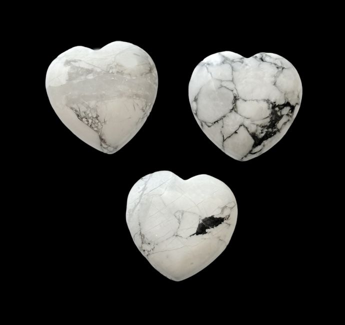 Coeur en Howlite A 30mm x 3