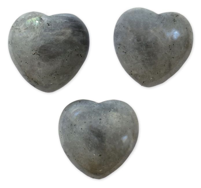 Coeur en Labradorite 30mm x 3