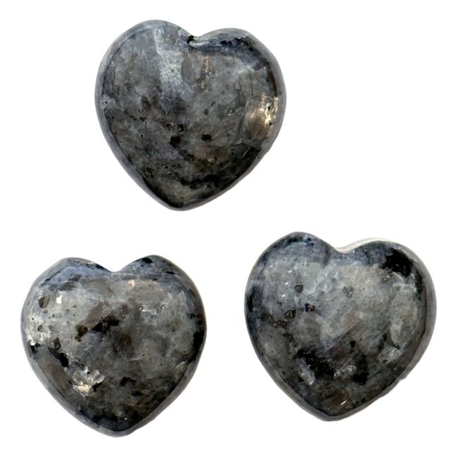 Coeur en Larvikite 30mm x 3