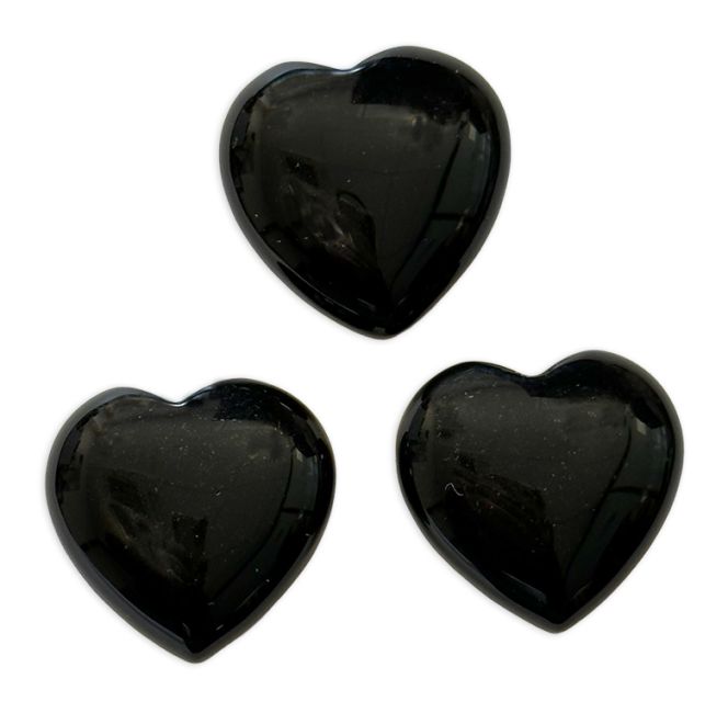 Coeur en Obsidienne Noire A 30mm x 3