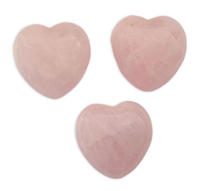 Coeur en Quartz Rose A 30mm x 3 chez Arabesk
