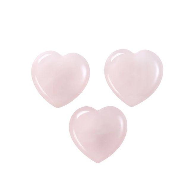 Coeur en Quartz Rose A 30mm x 3 chez Arabesk