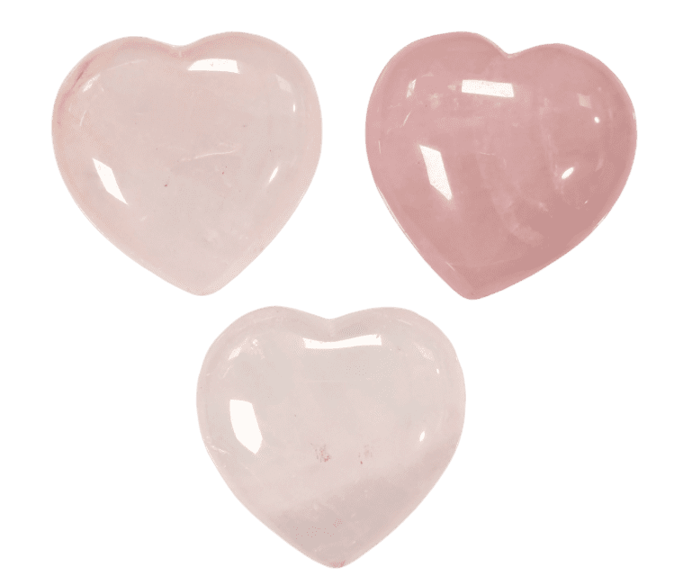 Coeur en Quartz Rose A 40mm x 3 chez Arabesk