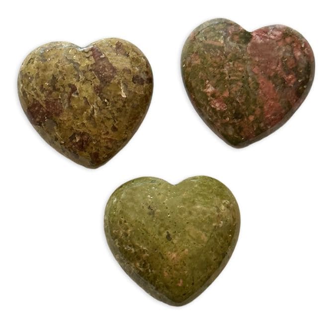 Coeur en Unakite 30mm x 3