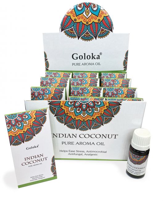 Huile parfumée Goloka Noix de coco Indien 10mL x 12