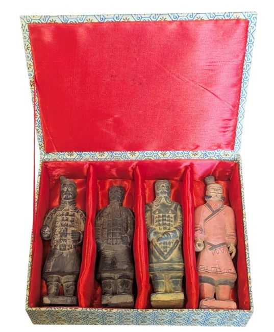 Coffret de 4 statues de Guerriers impériaux en terracotta 15cm chez Arabesk