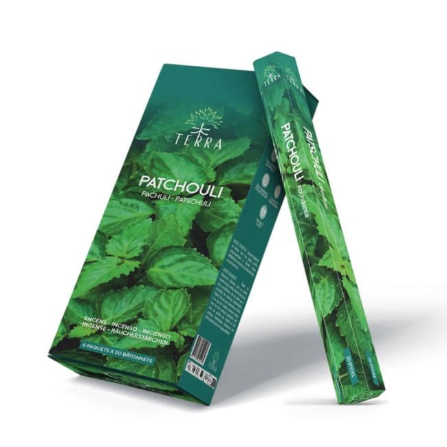Encens Terra patchouli hexa sans charbon 30grs chez Arabesk