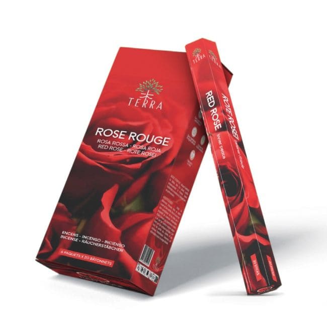 Encens Terra rose rouge hexa sans charbon chez Arabesk