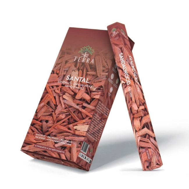 Encens Terra santal hexa sans charbon 30grs chez Arabesk