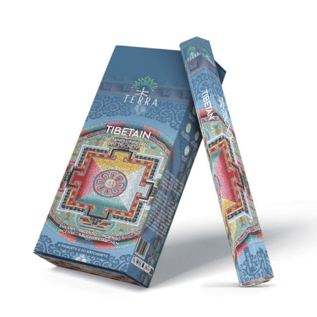 Encens Terra Tibetain  hexa sans charbon 30grs chez Arabesk