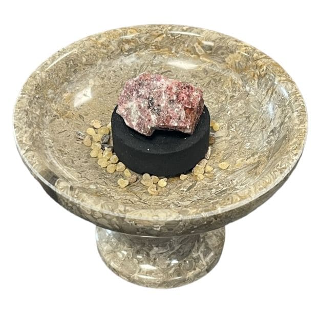 Porte charbon onyx, en pierre naturelle (gris)