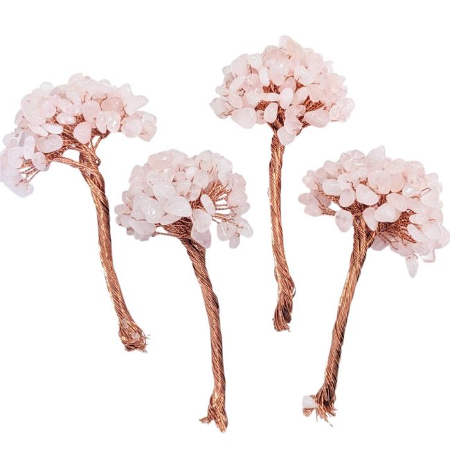 Lot de 4 arbres DIY en Quartz rose – Sans socle chez Arabesk