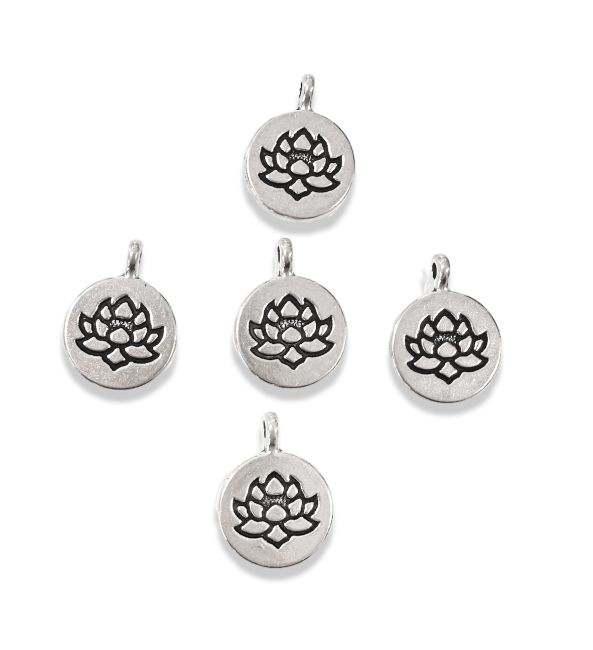 Perles charm's Intercalaire Fleur de Lotus Argentée 15mm x50