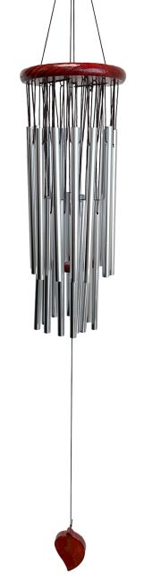 Carillon 2 Niveaux Feuille Argent 95cm