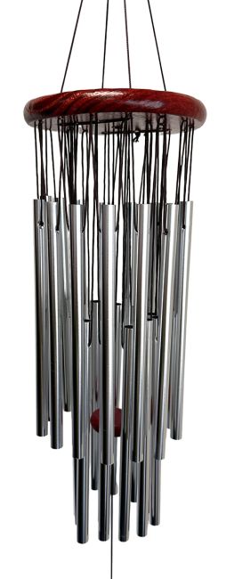 Carillon 2 Niveaux Feuille Argent 95cm