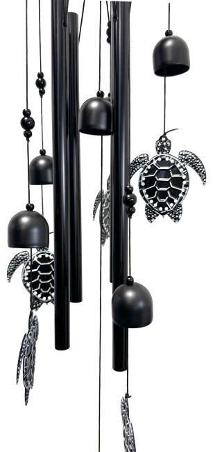 Carillon éolien Noir Tortue 92cm