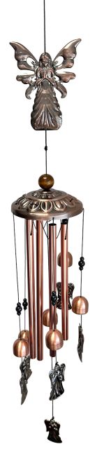 Carillon Éolien Rose Doré Ange 92cm