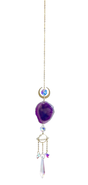 Mobile Attrape Soleil Agate Mauve Terre Cosmique et Cristal 41cm chez Arabesk|fr