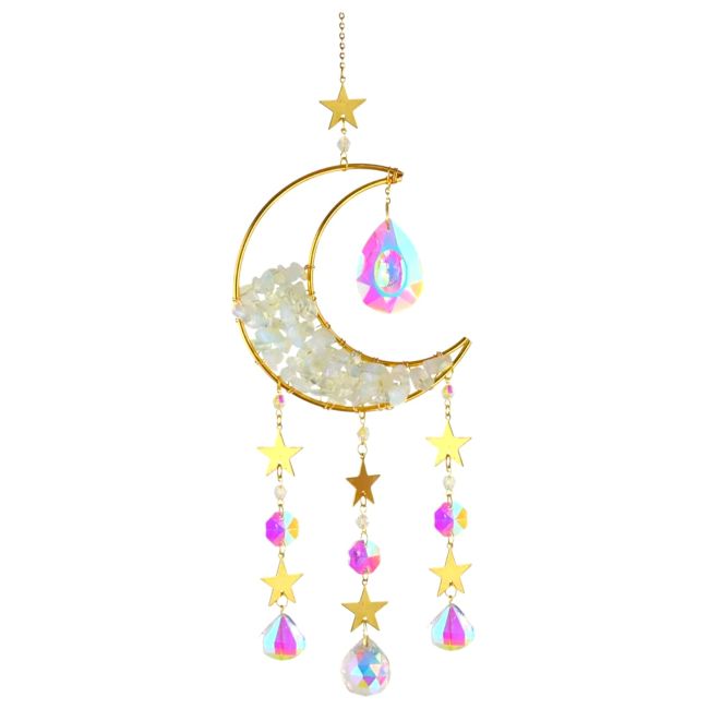 Mobile Attrape-Soleil Lune en Opalite chez Arabesk