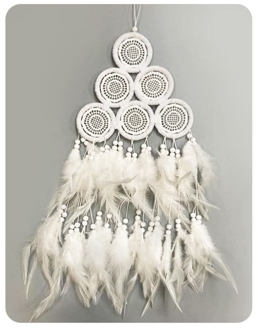 Dreamcatcher Pyramide blanche diametre 17 cm