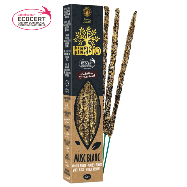 Encens Smudge Ecocert Herbio Musc Blanc 20g chez Arabesk
