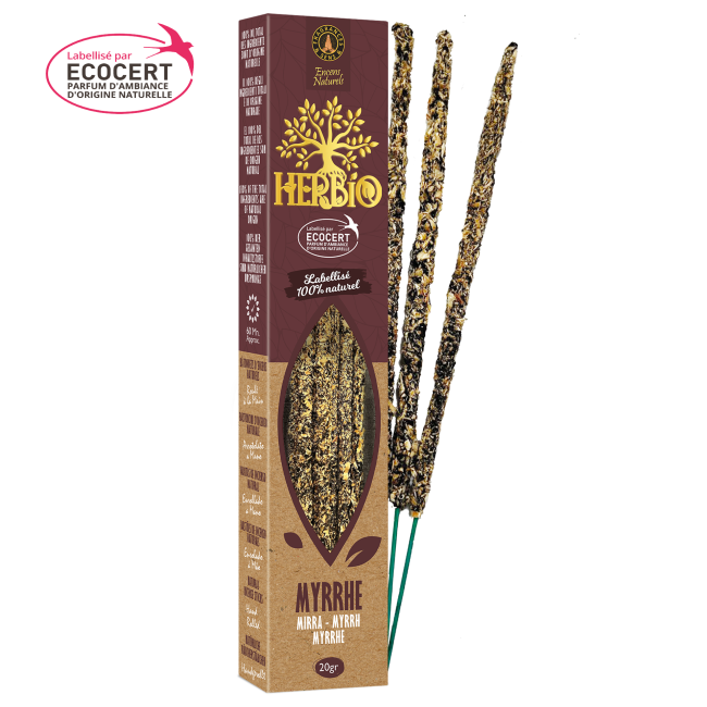 Encens Smudge Ecocert Herbio Myrrhe 20g chez Arabesk