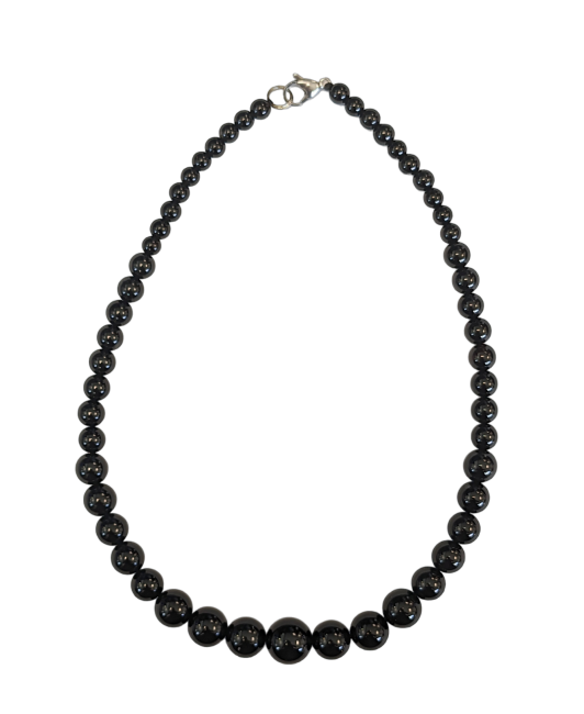 Onyx A Collier Chute Perles 6-14mm 45cm