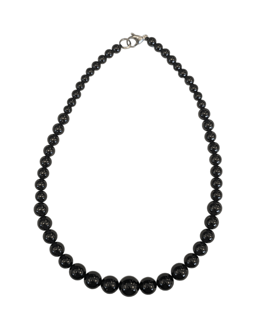 Onyx A Collier Chute Perles 6-14mm 45cm