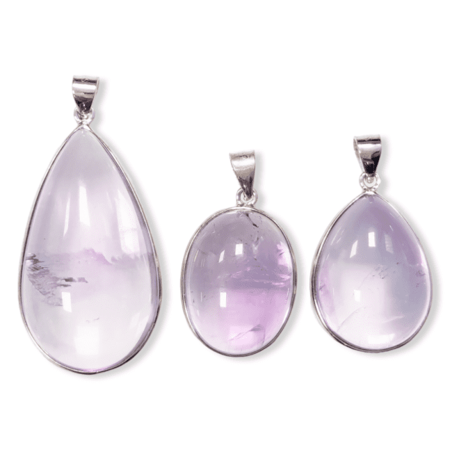 Pendentif Argent 925 Amethyste AAA  3 pièces 17.08g