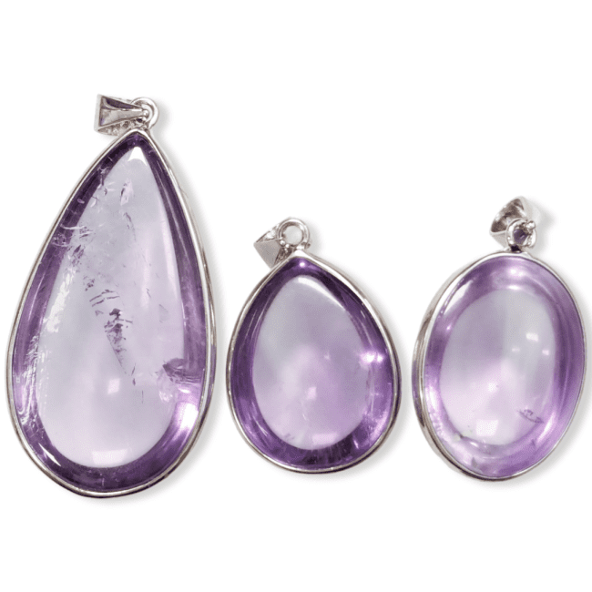 Pendentif Argent 925 Amethyste AAA  3 pièces 14.01g