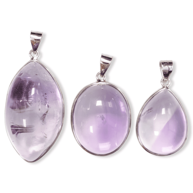 Pendentif Argent 925 Amethyste AAA  3 pièces 16.13g