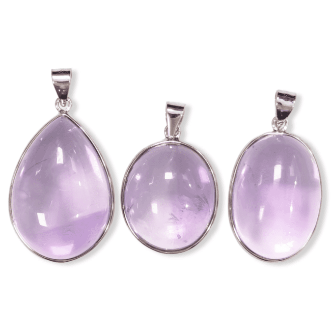 Pendentif Argent 925 Amethyste AAA  3 pièces 15.68g