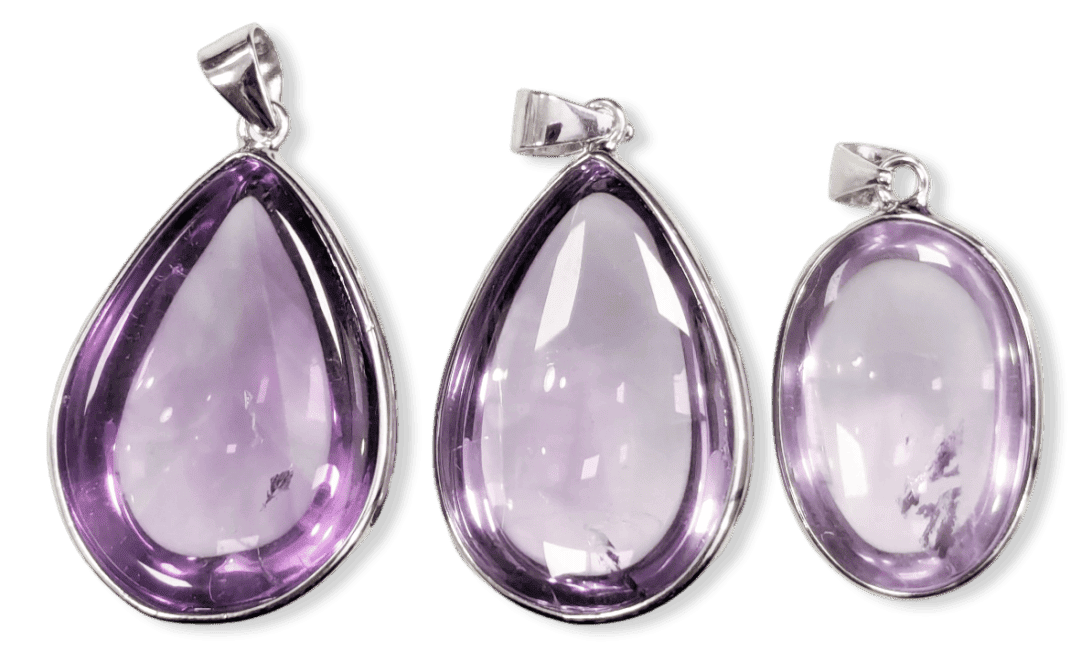 Pendentif Argent 925 Amethyste AAA  3 pièces 16,01g