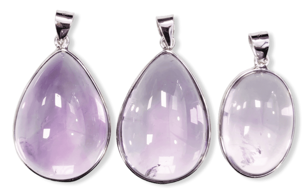 Pendentif Argent 925 Amethyste AAA  3 pièces 16,01g