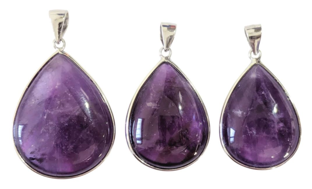 Pendentif Argent 925 Amethyste AAA  3 pièces 13,99g