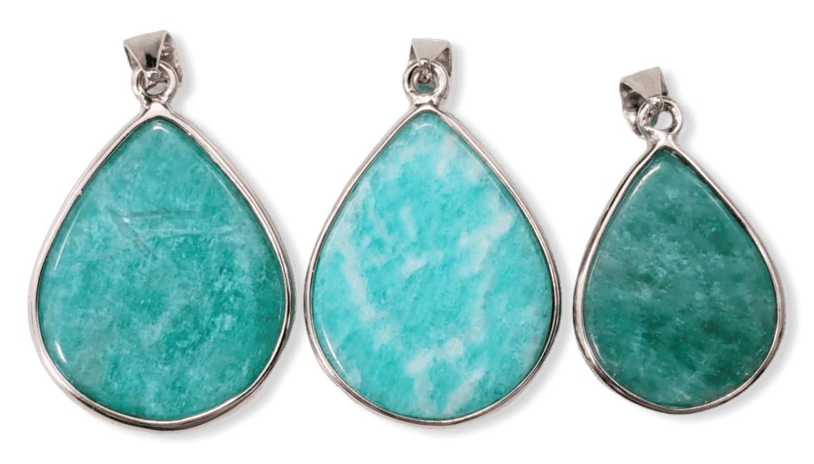 Pendentif Argent 925 Amazonite AA+  3 pièces 10,23g