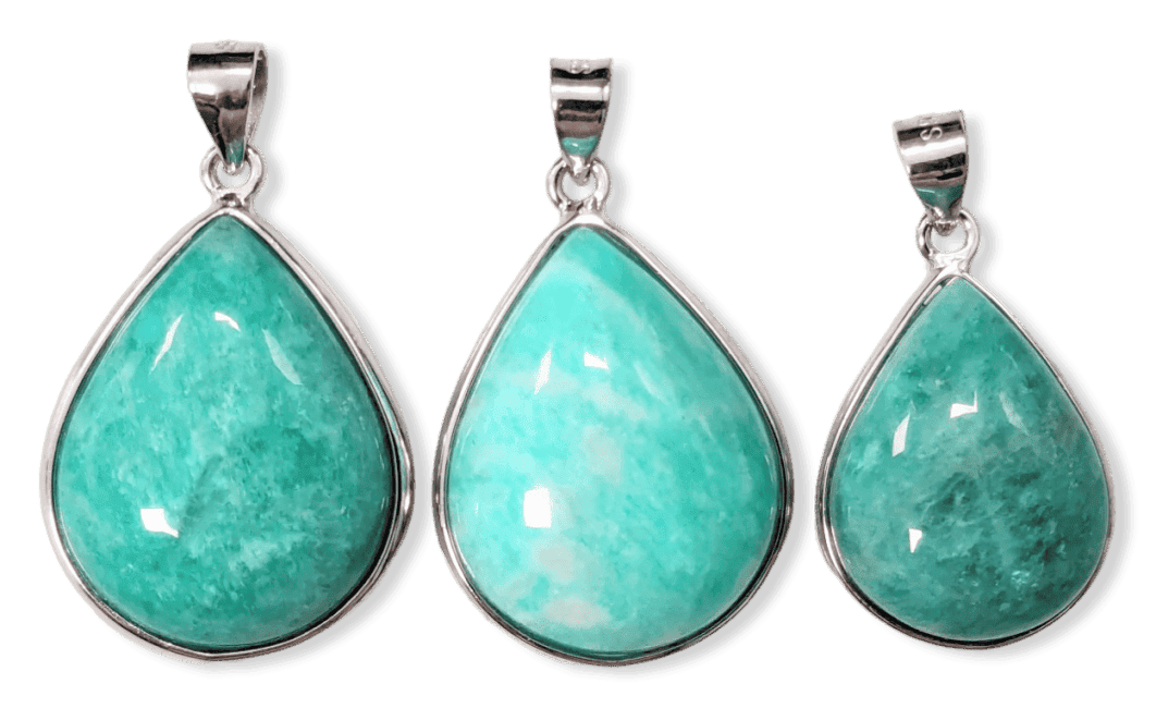 Pendentif Argent 925 Amazonite AA+  3 pièces 10,23g