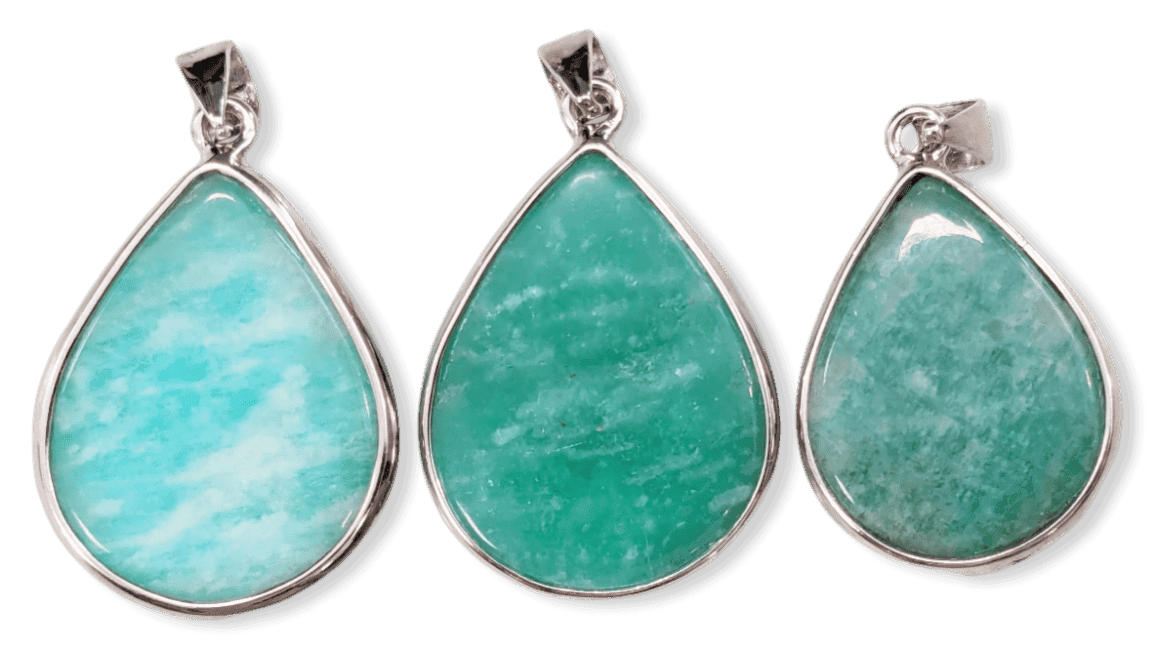 Pendentif Argent 925 Amazonite AA+  3 pièces 10,27g