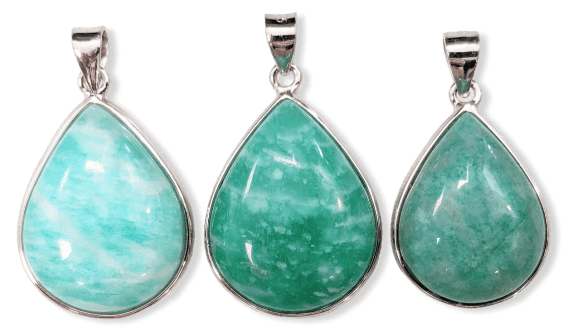 Pendentif Argent 925 Amazonite AA+  3 pièces 10,27g