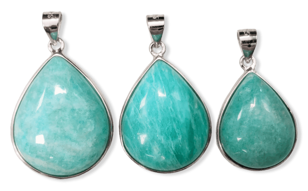 Pendentif Argent 925 Amazonite AA+  3 pièces 11,24g