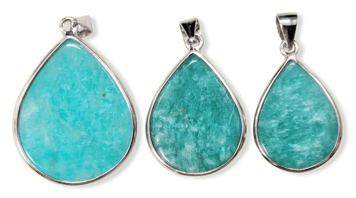 Pendentif Argent 925 Amazonite AA+  3 pièces 10,54g