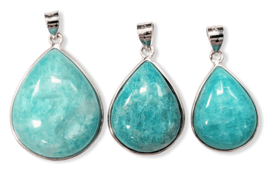 Pendentif Argent 925 Amazonite AA+  3 pièces 10,54g