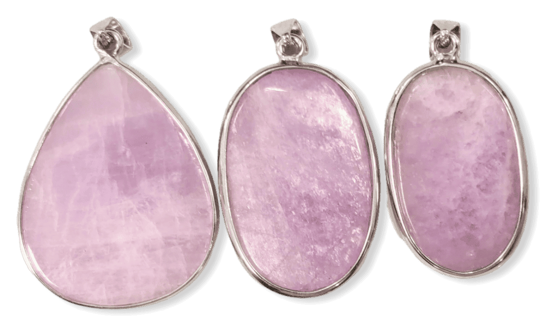 Pendentif Argent 925 Kunzite AA+  3 pièces 22,75g