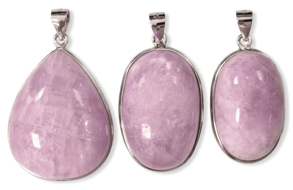 Pendentif Argent 925 Kunzite AA+  3 pièces 22,75g