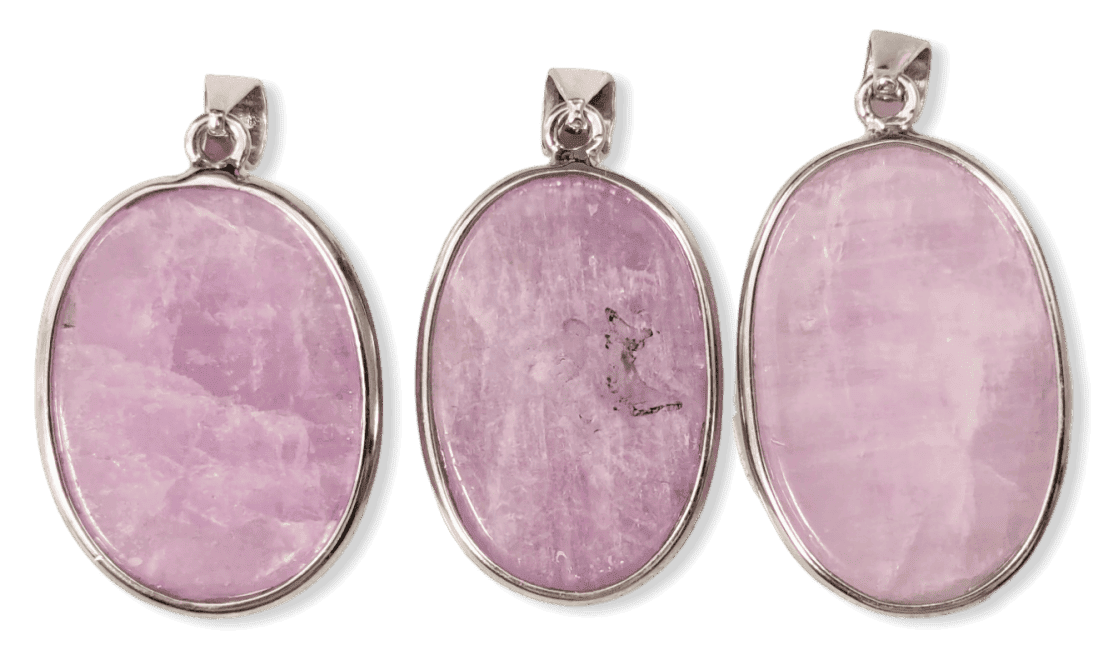 Pendentif Argent 925 Kunzite AA+  3 pièces 21,68g