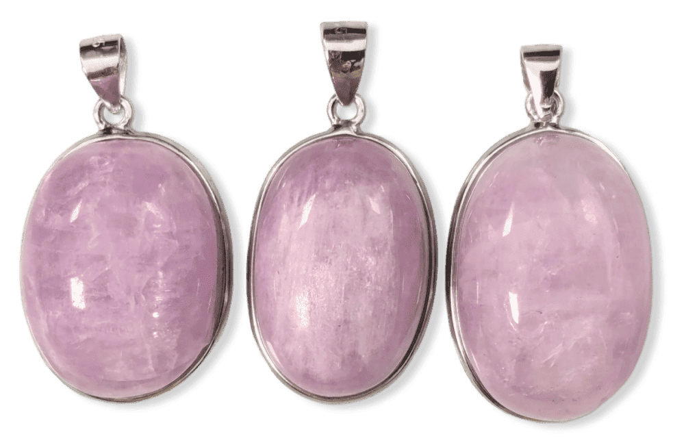 Pendentif Argent 925 Kunzite AA+  3 pièces 21,68g