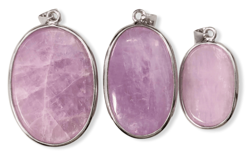 Pendentif Argent 925 Kunzite AA+  3 pièces 22,21g