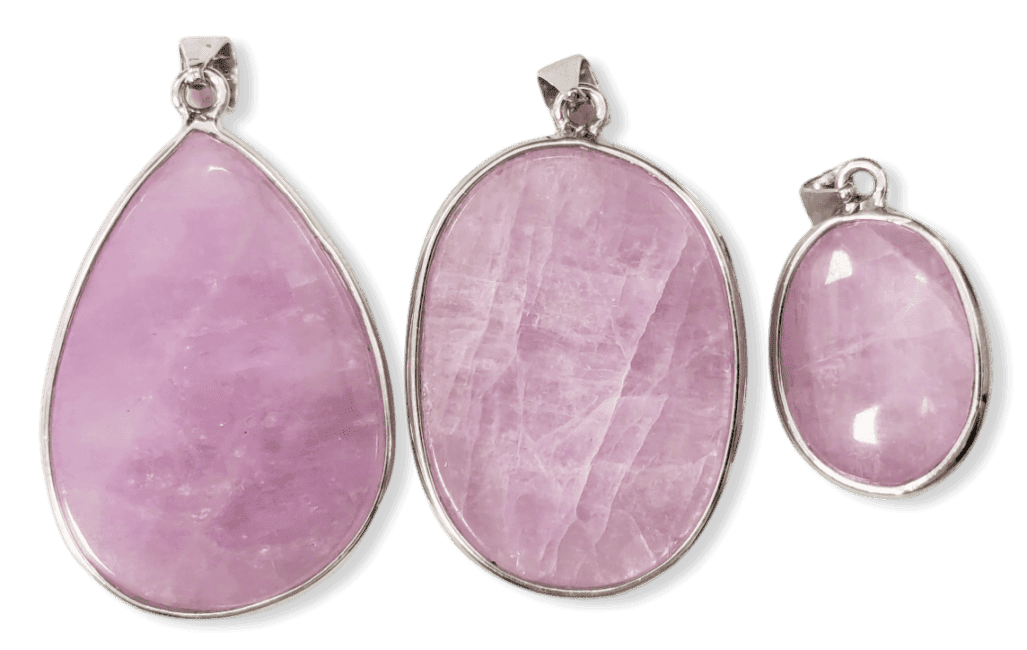 Pendentif Argent 925 Kunzite AA+  3 pièces 22,72g