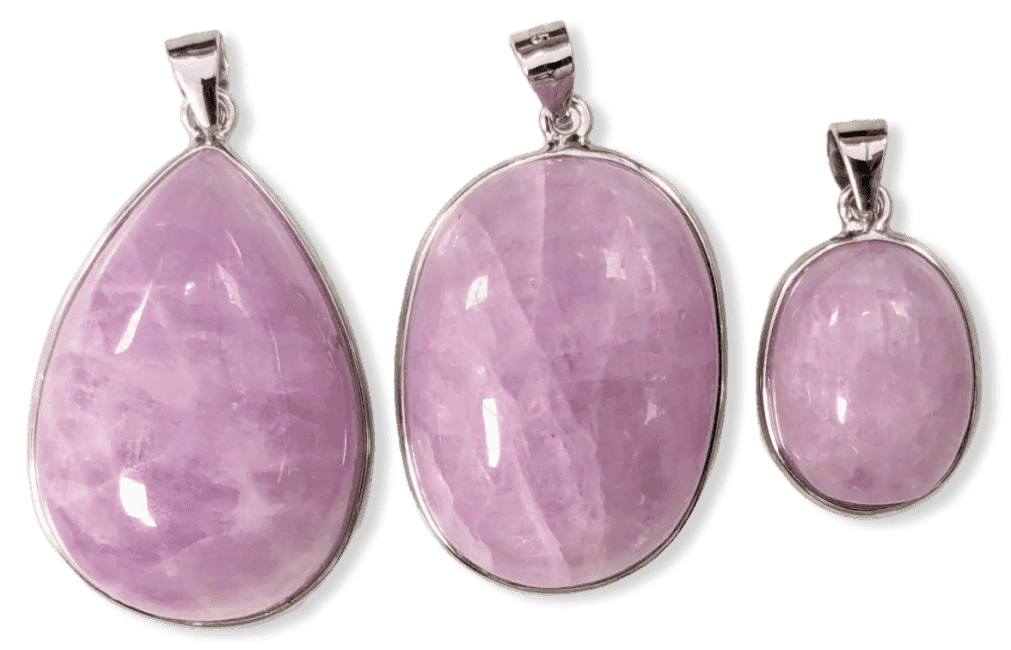 Pendentif Argent 925 Kunzite AA+  3 pièces 22,72g