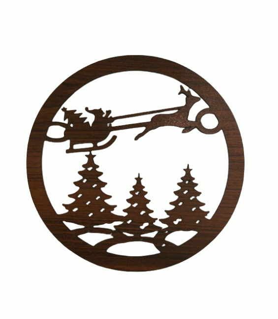 Panneau Aimanté  en Bois Traineau Hiver 18cm pour HMD999